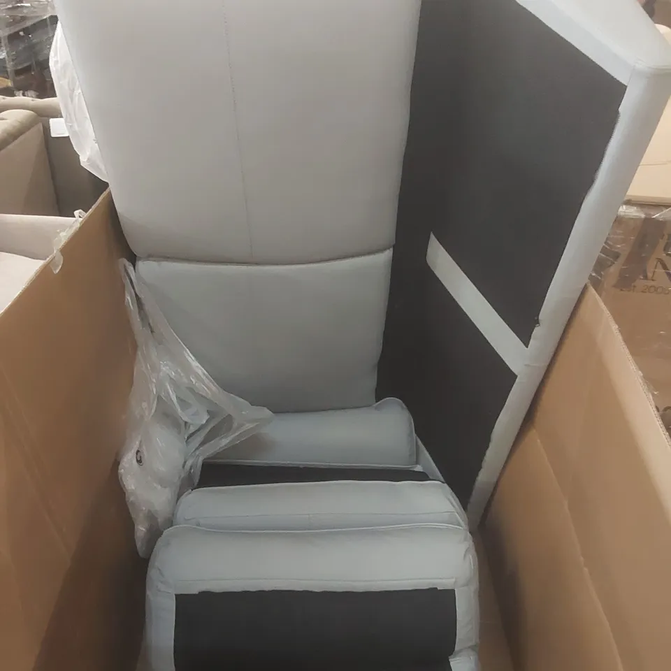 BOXED MADRID LIGHT GREY LEATHER SOFA PART