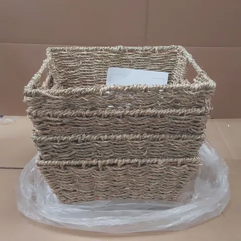 BOXED SET OF 4 VONHAUS SEAGRASS BASKETS