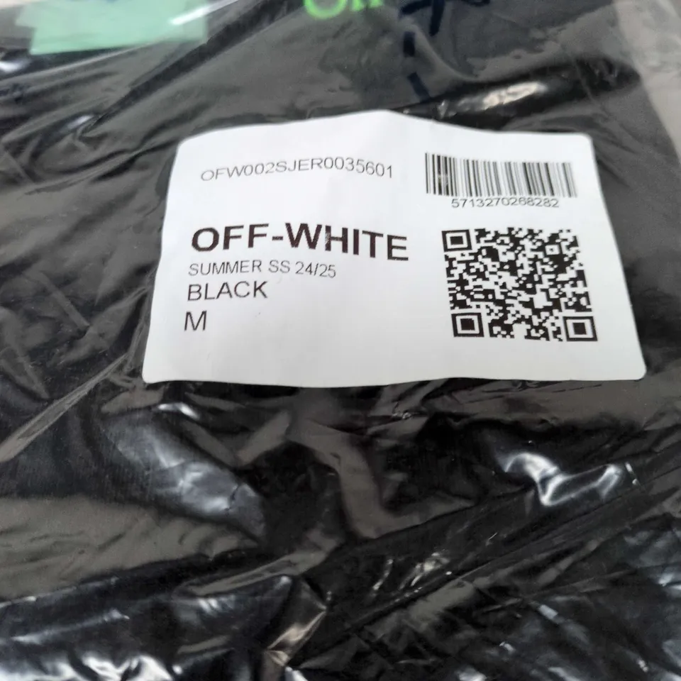 OFF WHITE FAR FETCH T SHIRT BLACK MEDIUM