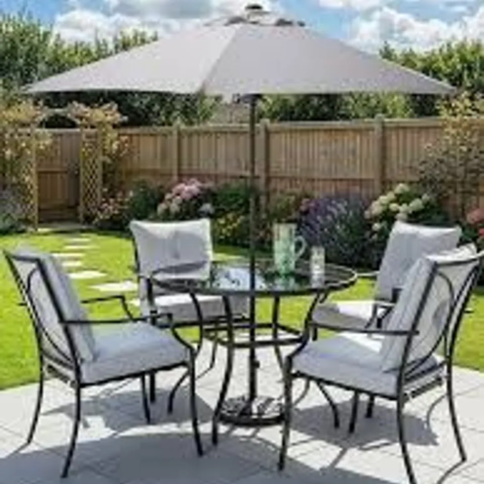 BOXED SEVILLE 6 PIECE CUSHIONED DINING SET (3 BOXES) RRP £350