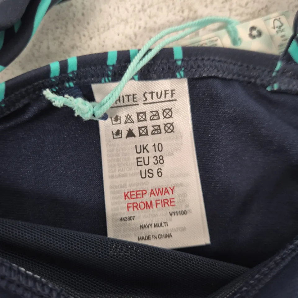 WHITE STUFF SPLASH CONTROL SWIMSUIT NAVY MULTI, UK 10
