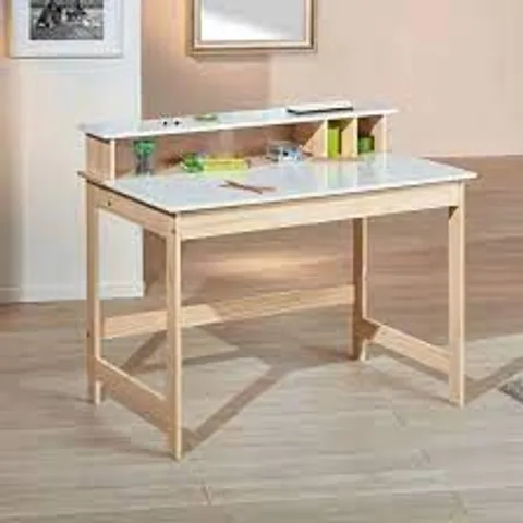 BRAND NEW & BOXED GUDJAM FSC WOODEN CHILDREN'S WRITING DESK IN MILKYSKIN WHITE (1 BOX)