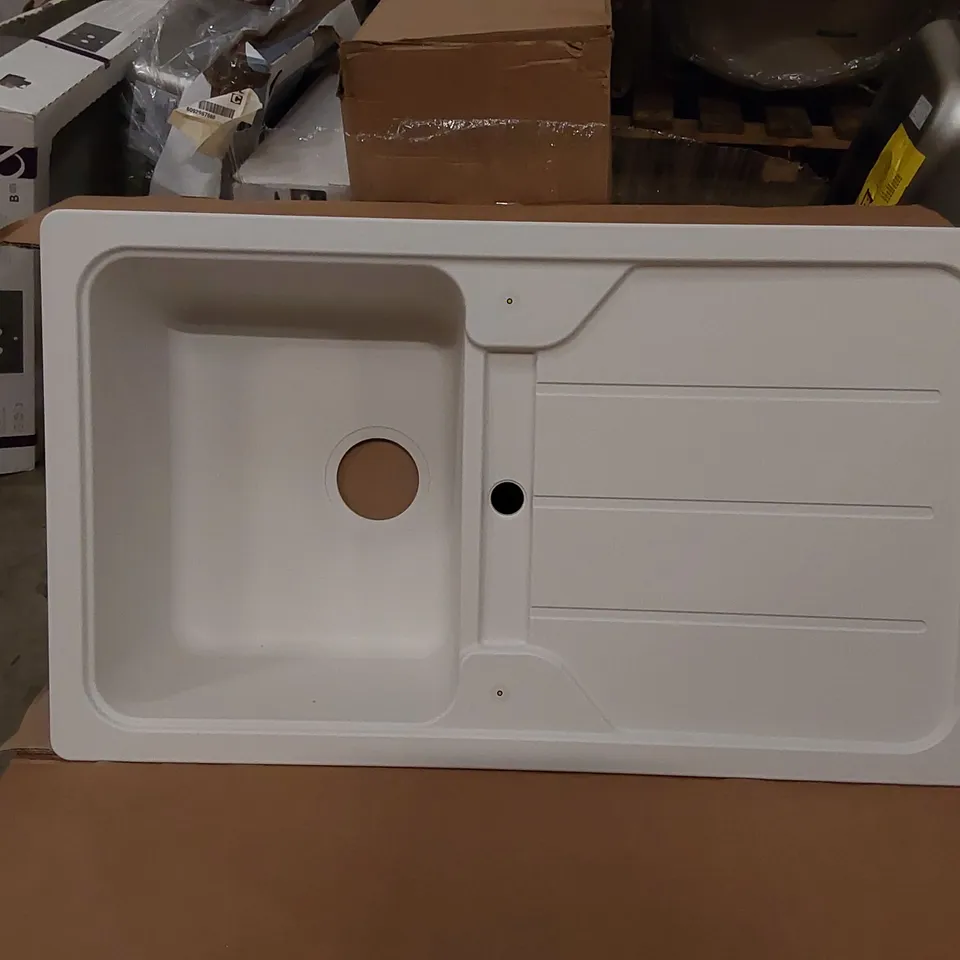 COOKE & LEWIS ARBER 1-BOWL SINK AND DRAINER - WHITE