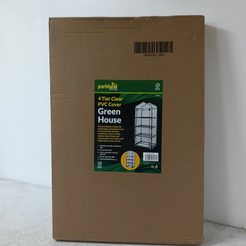 PARKLAND GREEN HOUSE 4 TIER CLEAR PVC COVER – (BOXED)