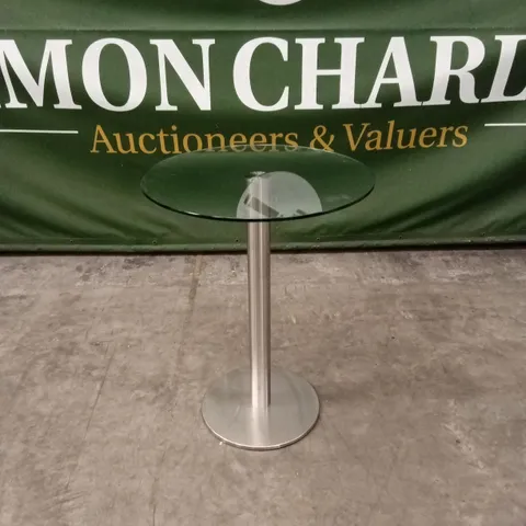 QUALITY DESIGNER BESPOKE ROUND GLASS TOP BAR TABLE