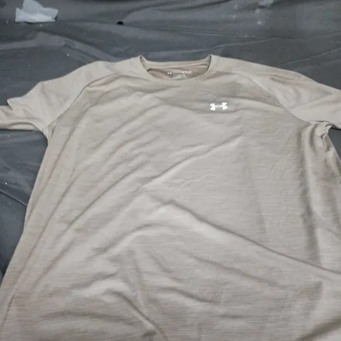UNDER ARMOUR TECH TEE – KHAKI, MEN'S XL PERFORMANCE T-SHIRT