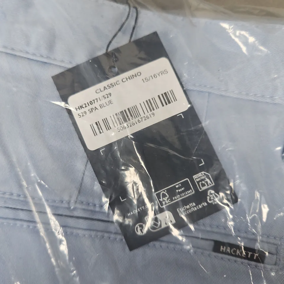 HACKETT LONDON CLASSIC CHINO TROUSERS – LIGHT BLUE, KIDS’ 15/16 YEARS