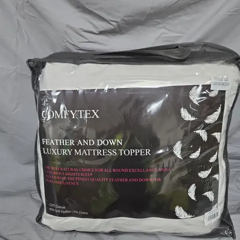 COMFYTEX FEATHER AND DOWN LUXURY MATTRESS TOPPER – DOUBLE BED 135X190 CM, 5 CM