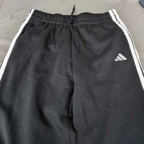 ADIDAS WOMEN'S BLACK 3-STRIPE SPORTS PANTS - UK SIZE L