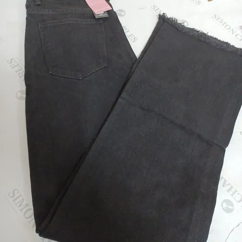 PLT WASHED BLACK FLARED WIDE LEG JEANS - UK SIZE 10