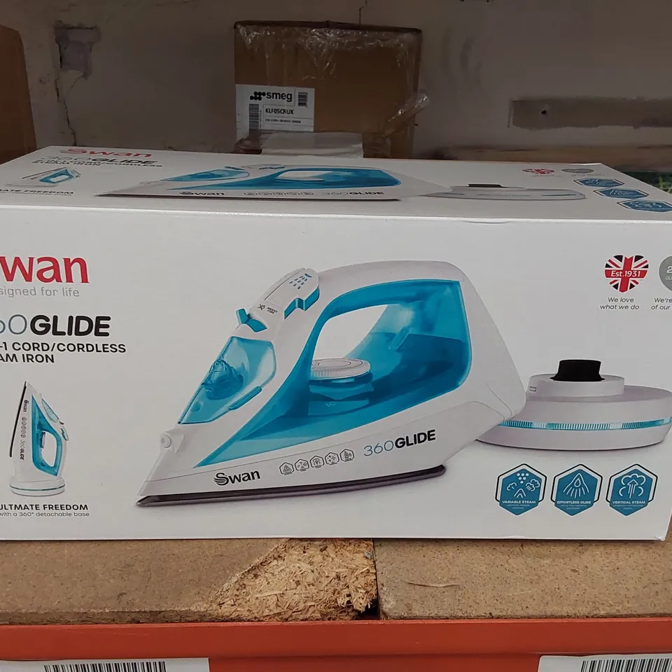 BOXED SWAN 2800W CORDLESS NON SLIP STEAM IRON (1 BOX)