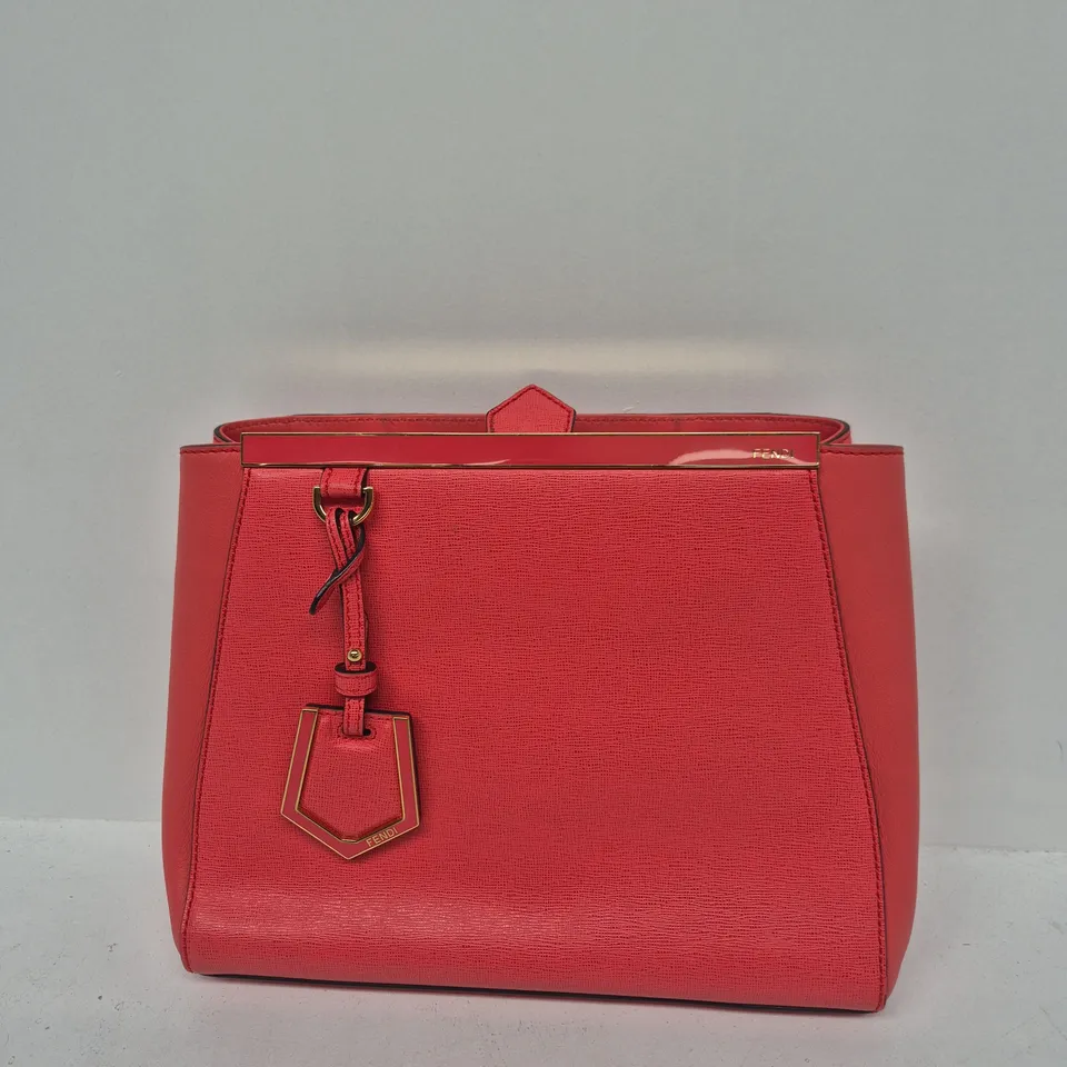 FENDI RED LEATHER HANDBAG