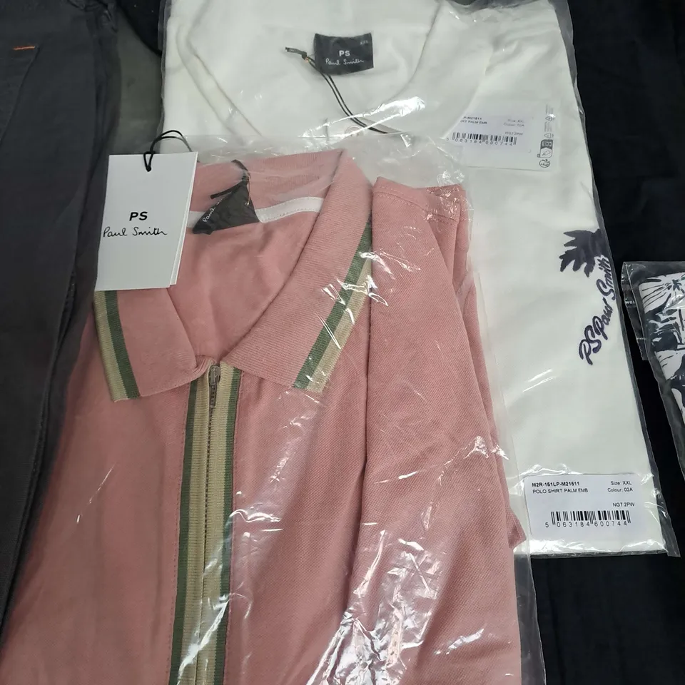 LOT OF APPROXIMATELY 20 ASSORTED CLOTHING ITEMS TO INCLUDE JOULES, PAUL SMITH, MINT VELVET AND WEIRD FISH - VARIOUS SIZES