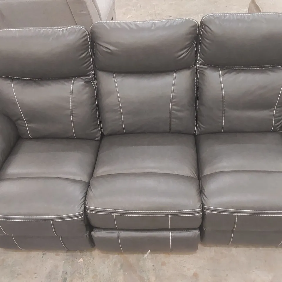 VINSON ELECTRIC RECLINER 3 SEATER SOFA AIR LEATHER WITH BUILT-IN PLUGS & USB-C CHARGING