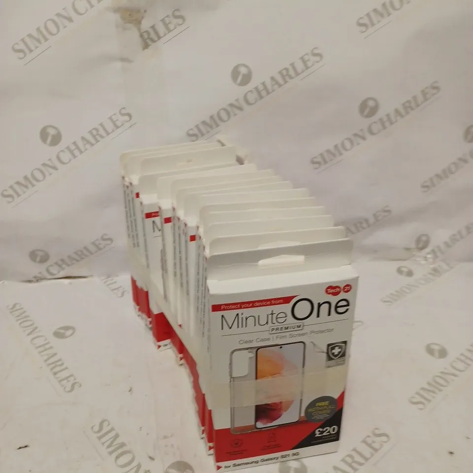 LOT OF 15 MINUTE ONE CLEAR CASE & SCREEN PROTECTOR KITS FOR SAMSUNG GALAXY S21+5G