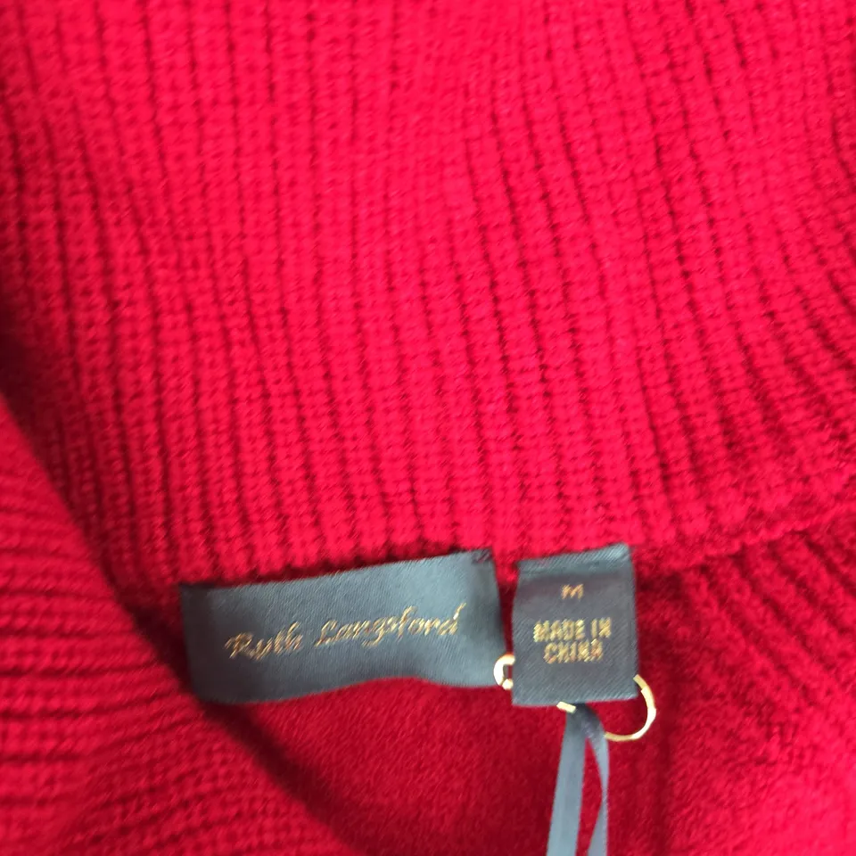 RUTH LANGFORD FASHION RED KNIT ZIP JUMPER – SIZE M