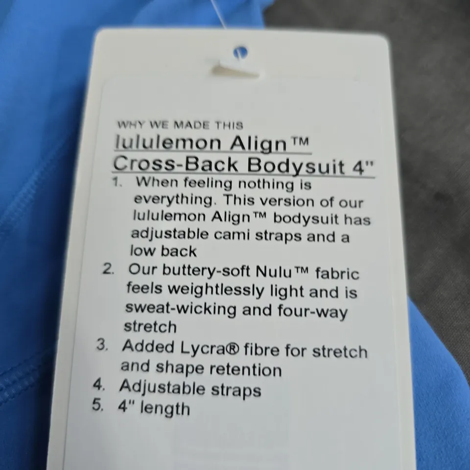 LULULEMON ALIGN CROSS-BACK BODYSUIT 4IN – BLUE
