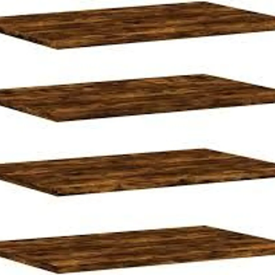 BOXED VIDAXL WALL SHELVES 4 PCS SMOKED OAK 100X20X1.5 CM ENGINEERED WOOD