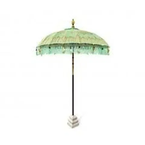BRAND NEW BOXED HOMESDIRECT365 BALI SUN PARASOL MINT AND GOLD 2M (WITH POLE JOINT)