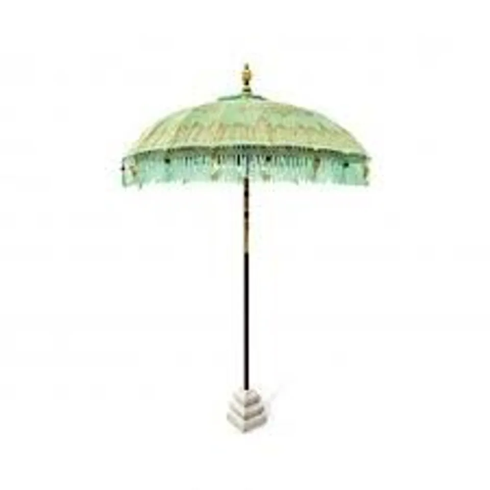 BRAND NEW BOXED HOMESDIRECT365 BALI SUN PARASOL MINT AND GOLD 2M (WITH POLE JOINT)