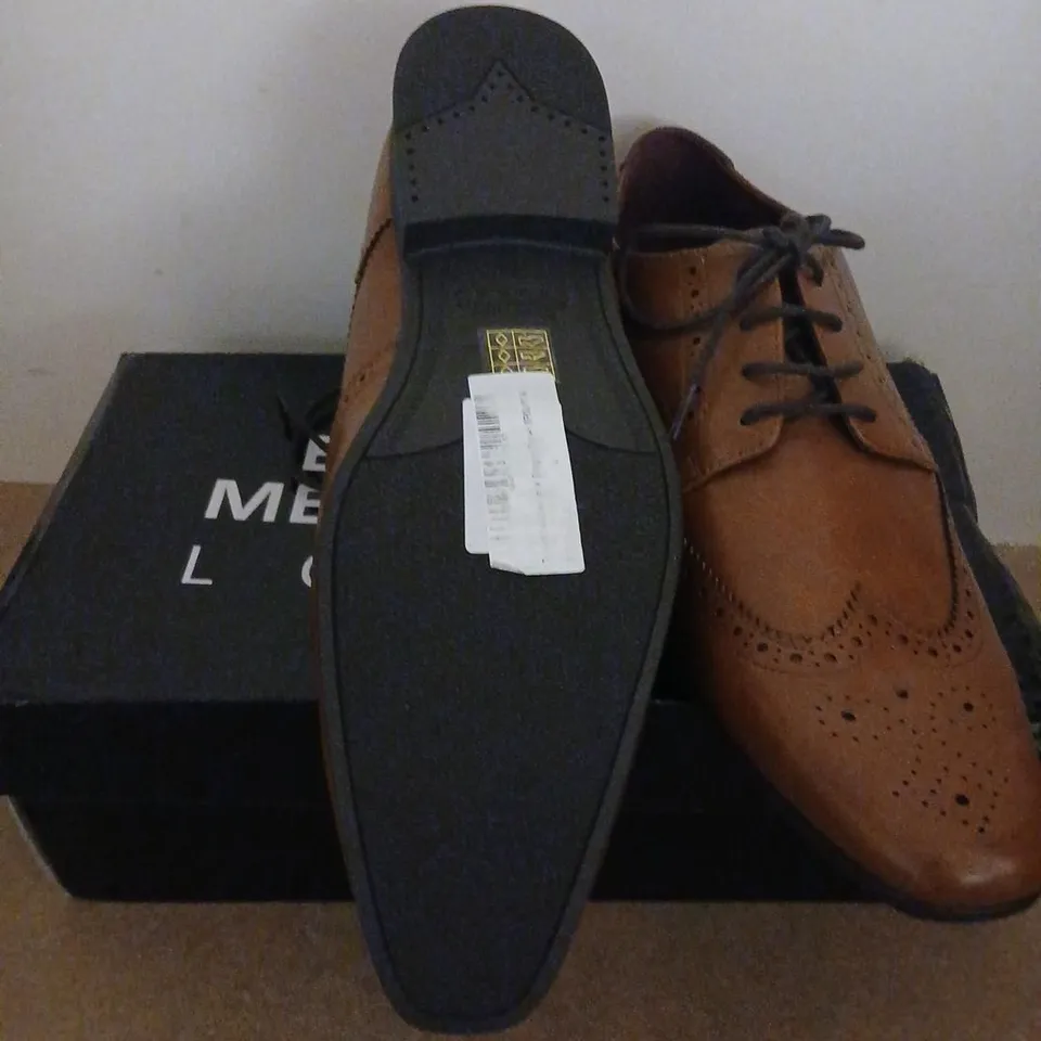 BURTON MENSWEAR LONDON BROWN LEATHER BROGUES – MEN'S SHOES SIZE 9