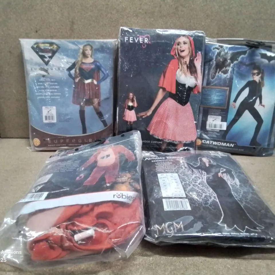 BOX TO CONTAIN ASSORTMENT OF ADULT AND CHILDREN COSTUMES; SUPERGIRL, RED RIDING HOOD