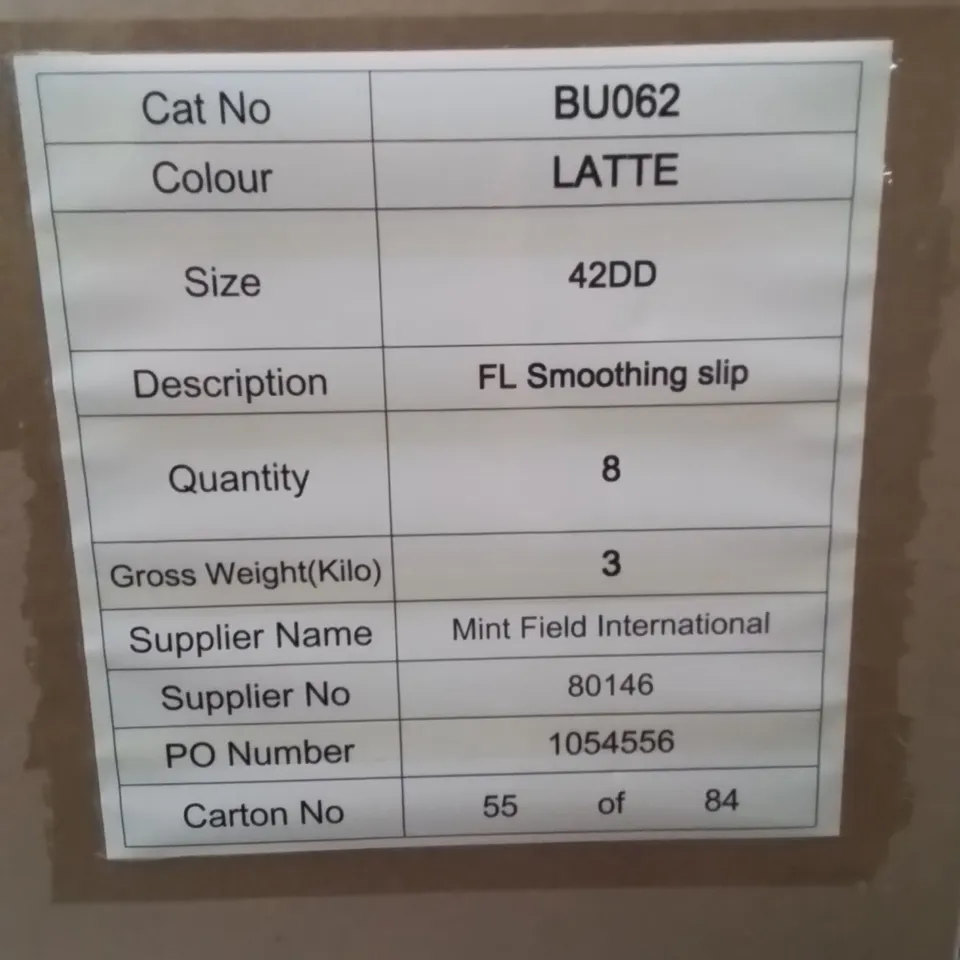 BOX CONTAINING APPROXIMATELY 8 BRAND NEW FIGLEAVES FL SMOOTHING SLIP BODYSUIT LATTE 42DD