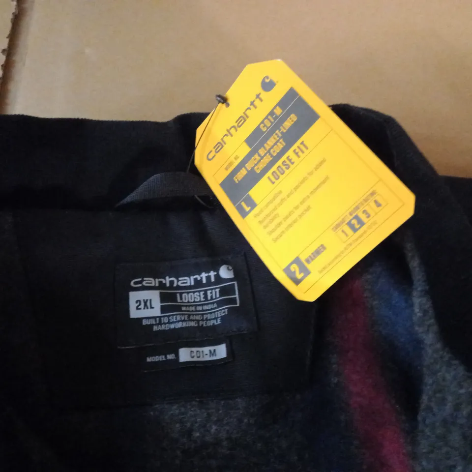 CARHARTT FIRM DUCK BLANKET LINED CHORE COAT - 2XL