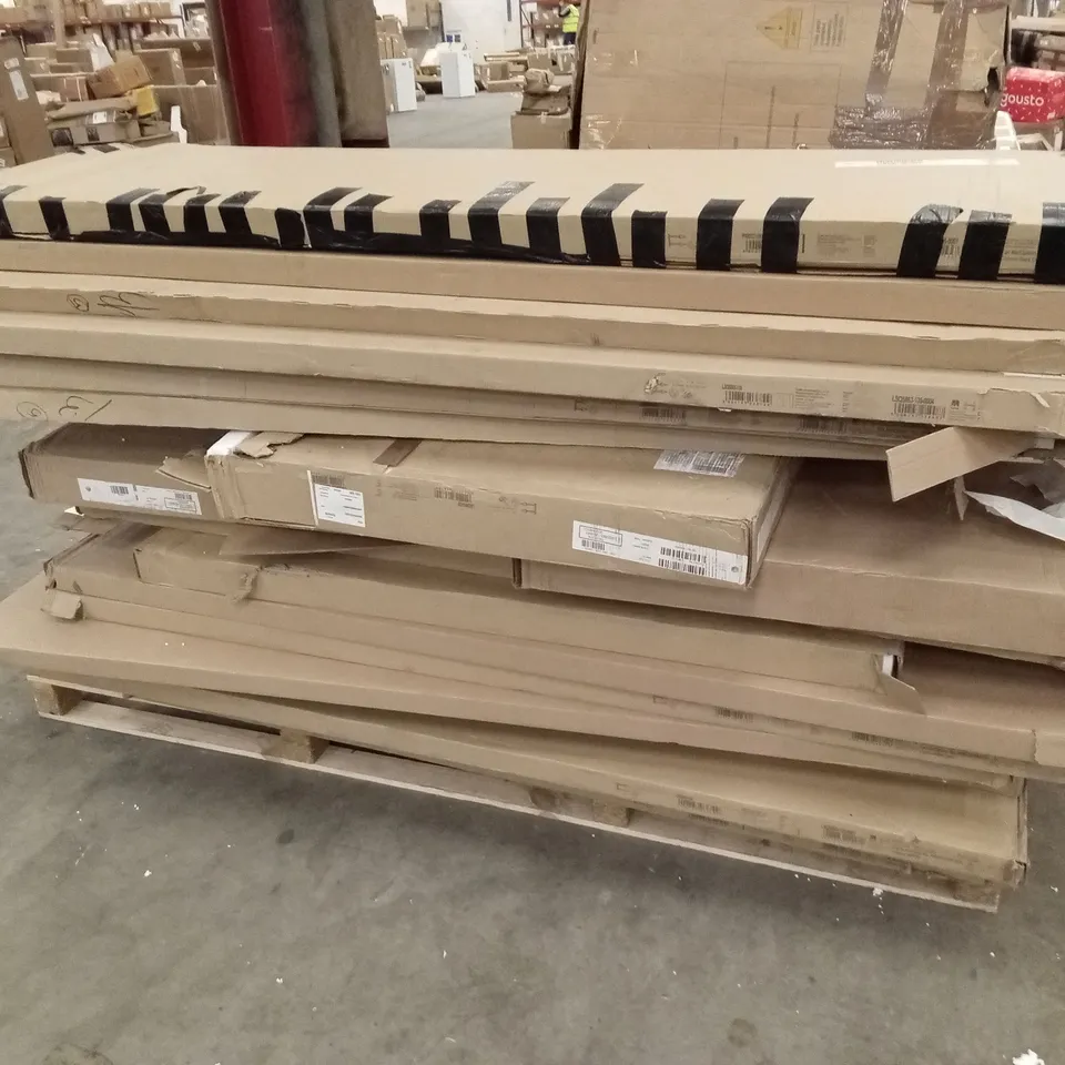 PALLET OF ASSORTED INCOMPLETE DESIGNER FURNITURE PARTS AND PIECES 