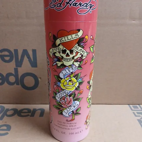BOXED ED HARDY LOVE KILLS SLOWLY LIFE LOVE LUCK EAU DE PARFUM 100ML