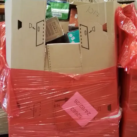 PALLET OF ASSORTED HOUSEHOLD GOODS AND PRODUCTS TO INCLUDE;COLD PRESS JUICER, COFFEE MACHINE, LED MONITOR, INCONTINENCE PANTS AND OTHER ASSORTED ITEMS...