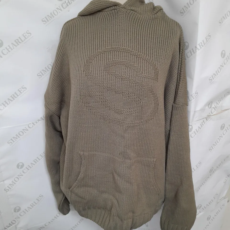 SEEKERS CRYPT KNIT HOODIE IN GREY SIZE S