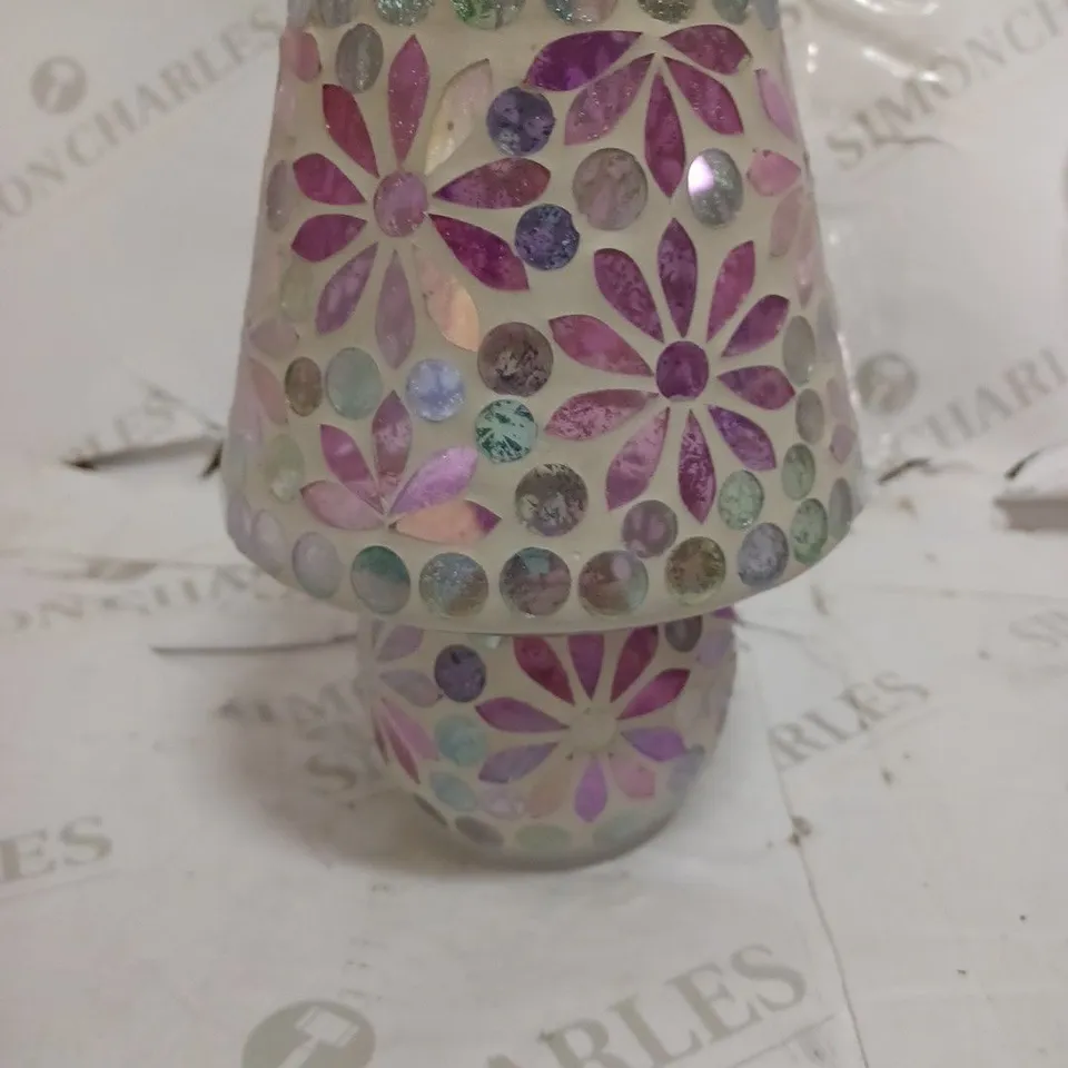 GARDEN REFLECTIONS MOSAIC FLOWER LED TABLE LAMP, PINK
