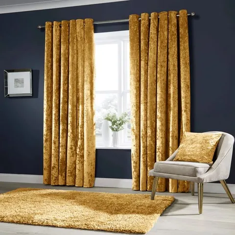 BOXED HEAVY VELVET EYELET SHEER READY MADE WINDOW CURTAINS
