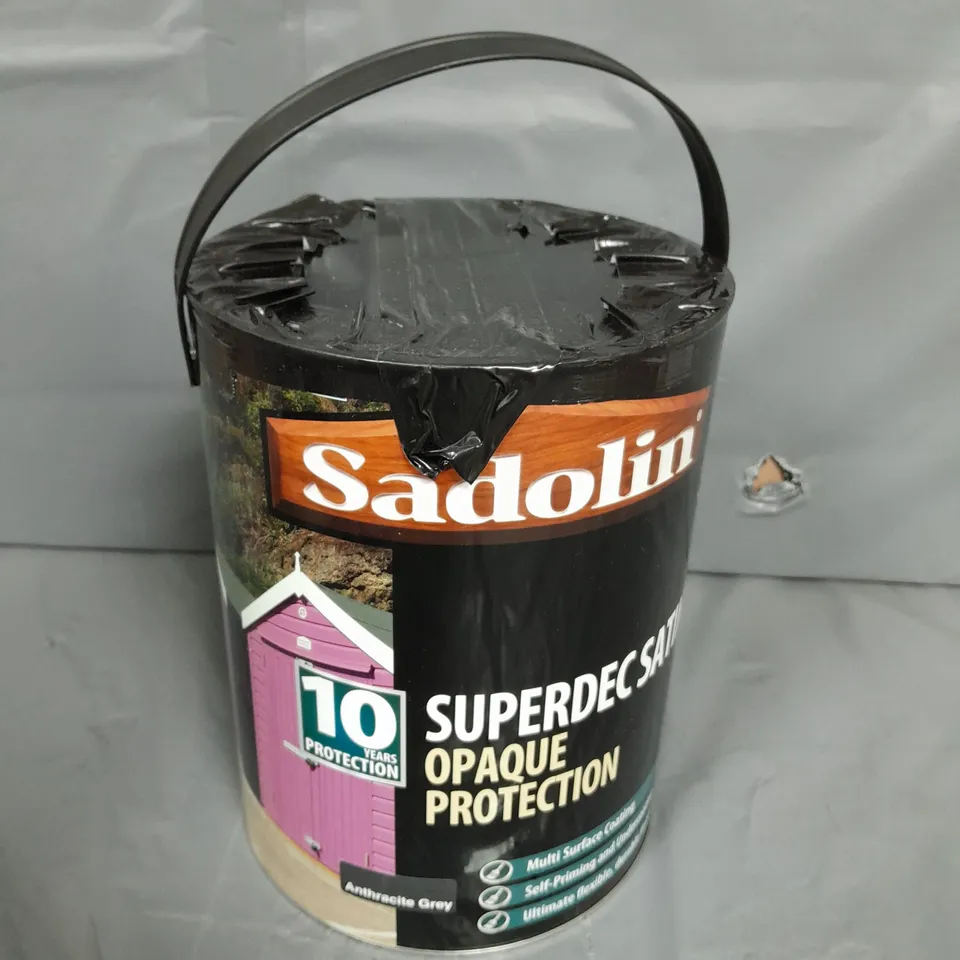 SADOLIM SUPERDEC SATIN OPAQUE PROTECTION - ANTHRACITE GREY- 5L - COLLECTION ONLY 