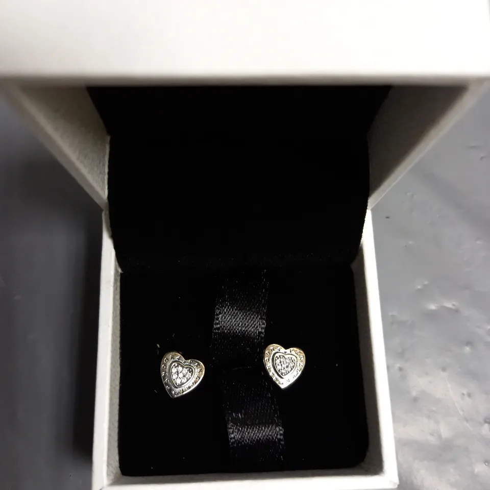 PANDORA STUD HEART EARRINGS