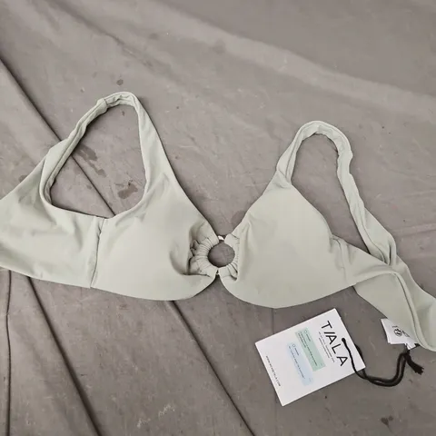 TALA PLUNGE RING BIKINI TOP – KHAKI, SIZE SMALL