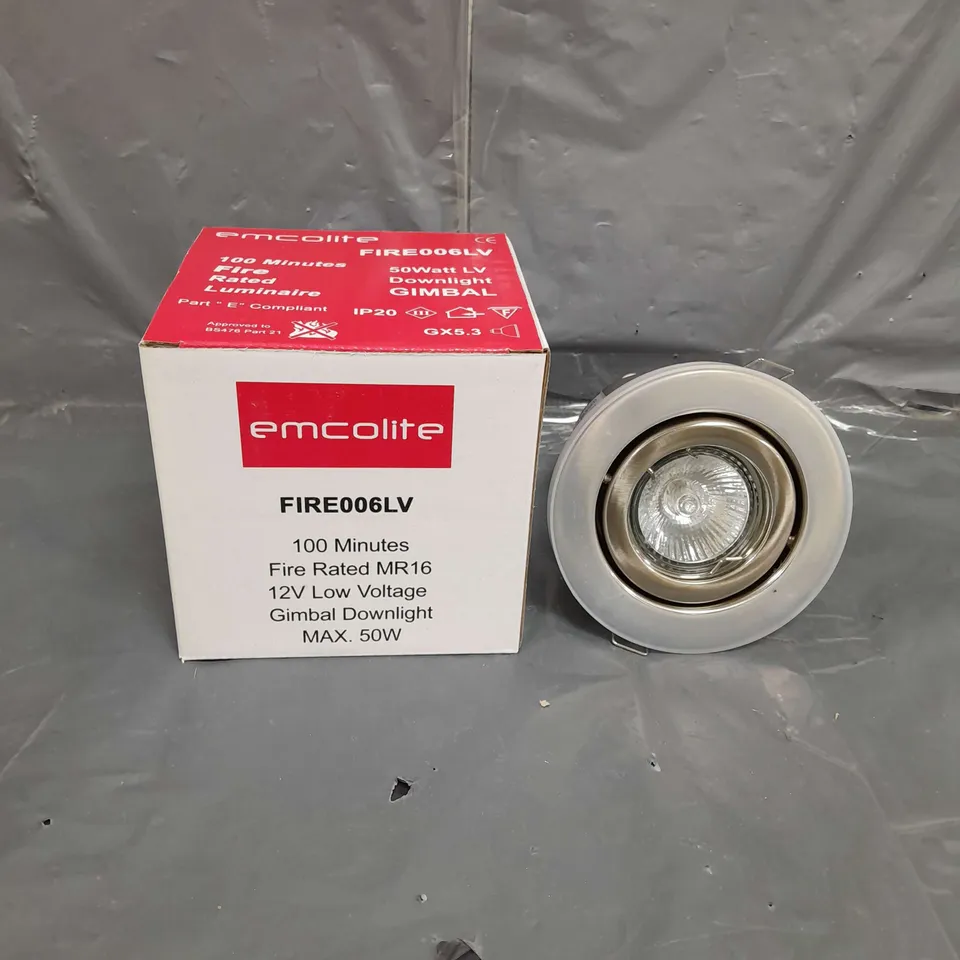 CAGE OF APPROXIMATELY 160 EMCOLITE GIMBAL DOWNLIGHTS IN SILVER FIRE006LV - COLLECTION ONLY