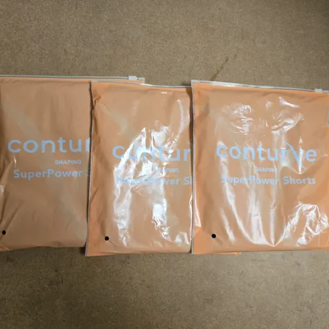 BOX OF APPROXIMATELY 40 BAGGED CONTURVE CLOTHING ITEMS IN VARIOUS STYLES, SIZES, AND COLOURS