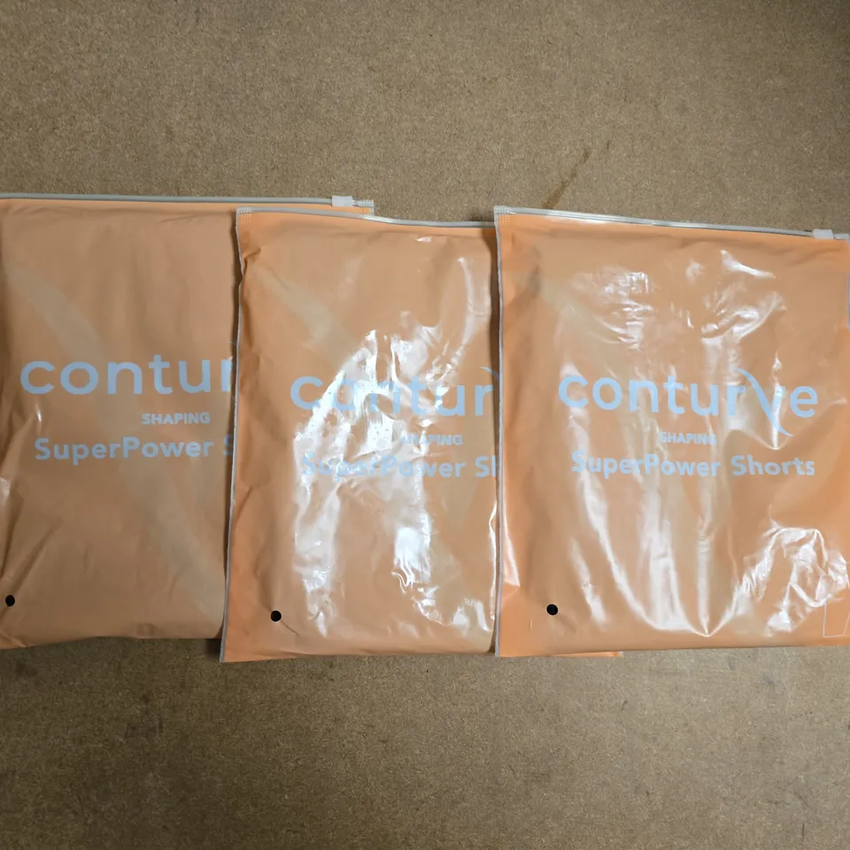 BOX OF APPROXIMATELY 40 BAGGED CONTURVE CLOTHING ITEMS IN VARIOUS STYLES, SIZES, AND COLOURS