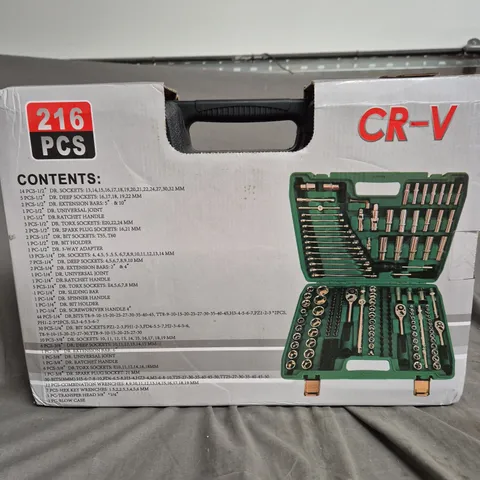 CR-V 216-PIECE SOCKET SET IN GREEN CARRY CASE – 1/2" DRIVE