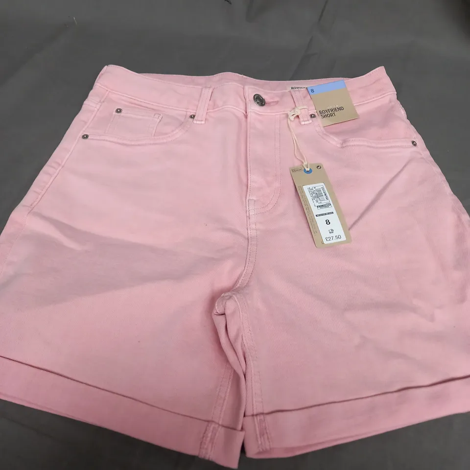 M&S BOYFRIEND SHORTS IN PINK - SIZE 8