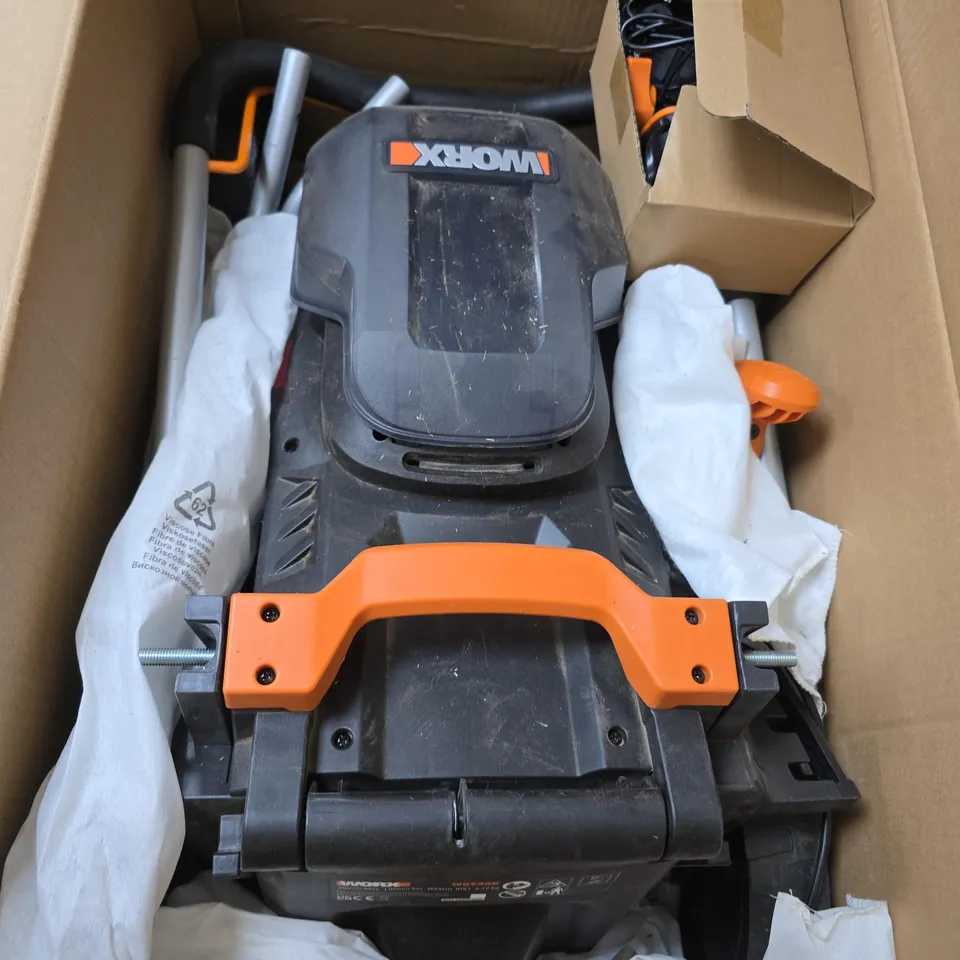 BOXED WORX 20V 33CM CORDLESS BRUSHLESS LAWN MOWER