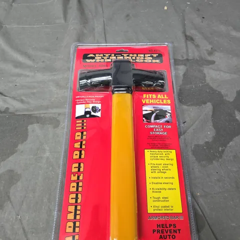 ARMORED BAR III STEERING WHEEL LOCK – VEHICLE ANTI-THEFT DEVICE (MODEL 6003)