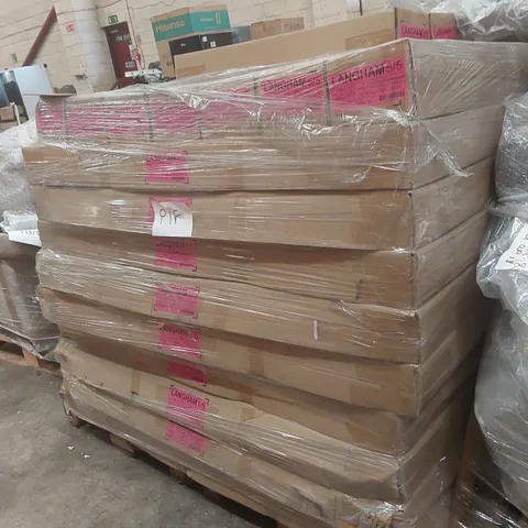 PALLET CONTAINING A VERY LARGE QUANTITY OF ASSORTED DESIGNER FURNITURE PARTS INCLUDING: BED PARTS ECT