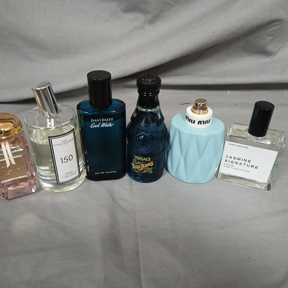 APPROXIMATELY 10 UNBOXED FRAGRANCES TO INCLUDE; DAVIDOFF, VERSACE, THE SCENT RESERVE AND MIU MIU