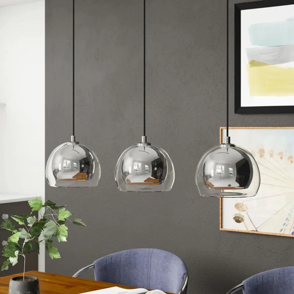 BOXED SAYLOR 3-LIGHT CHROME KITCHEN ISLAND PENDANT 