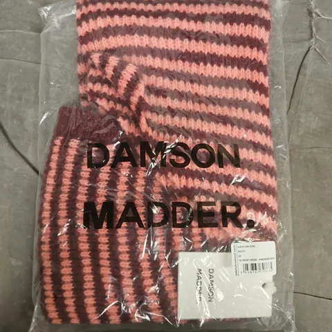 BAGGED DAMSON MADDER THE FRONT HOOD IN PINK/BURG STRIPE - OS