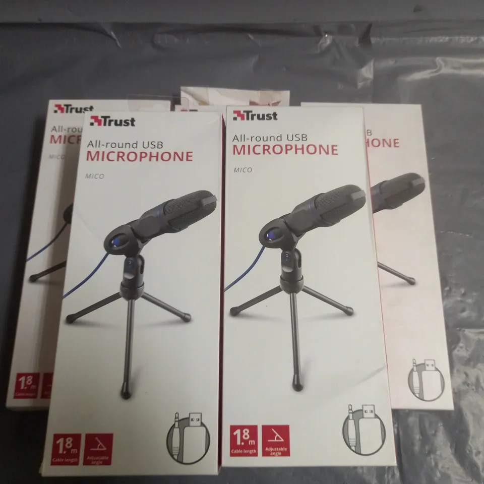 LOT OF 5 BOXED TRUST ALL-ROUND USB MICROPHONES