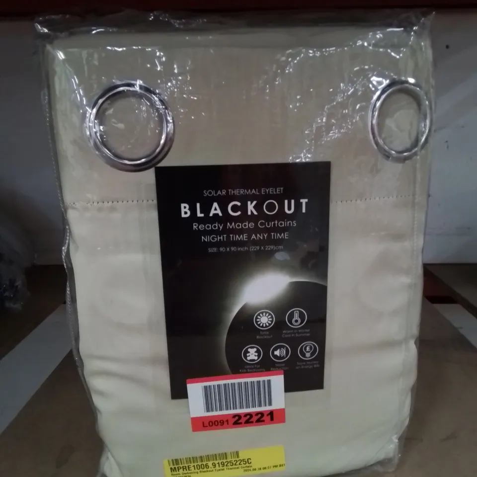 2 PIECE ROOM DARKENING BLACKOUT EYELET CURTAINS